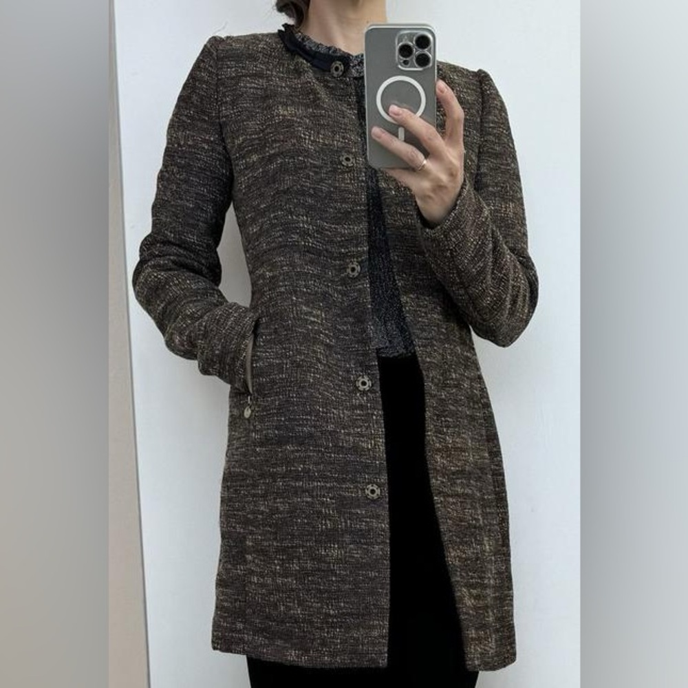 Liu Joe Brown Tweed Coat Small